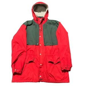 Vintage Polo Ralph Lauren Hi Tech Fleece Lined Parka Jacket Size Medium Red RARE
